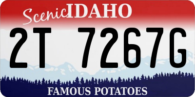 ID license plate 2T7267G