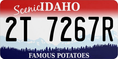 ID license plate 2T7267R