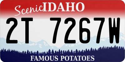 ID license plate 2T7267W