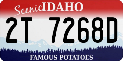 ID license plate 2T7268D