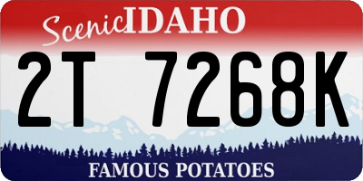 ID license plate 2T7268K