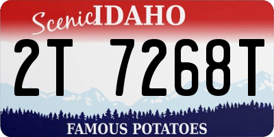 ID license plate 2T7268T
