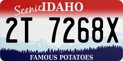 ID license plate 2T7268X