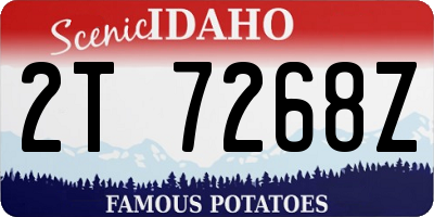 ID license plate 2T7268Z