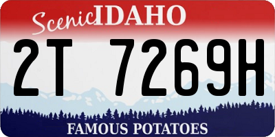 ID license plate 2T7269H