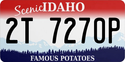 ID license plate 2T7270P