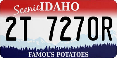 ID license plate 2T7270R