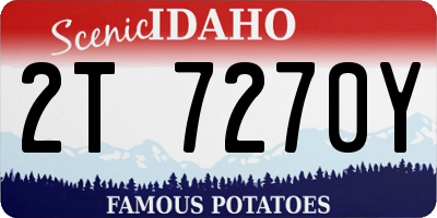 ID license plate 2T7270Y