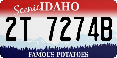 ID license plate 2T7274B