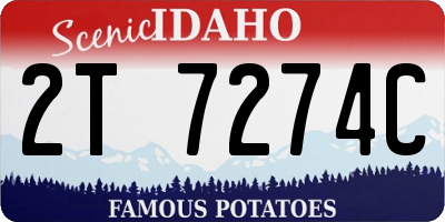 ID license plate 2T7274C
