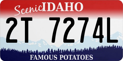 ID license plate 2T7274L