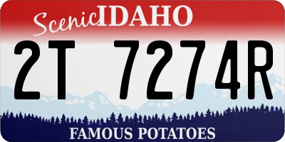 ID license plate 2T7274R