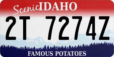 ID license plate 2T7274Z