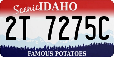 ID license plate 2T7275C