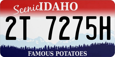 ID license plate 2T7275H