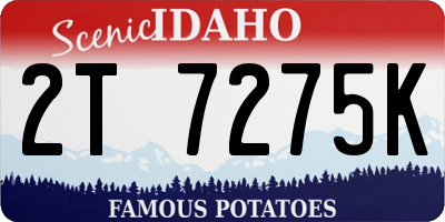 ID license plate 2T7275K