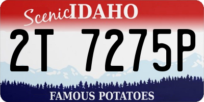 ID license plate 2T7275P