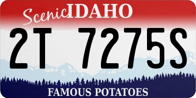 ID license plate 2T7275S