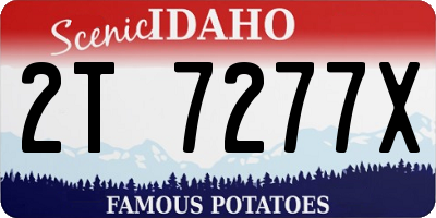ID license plate 2T7277X