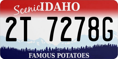ID license plate 2T7278G