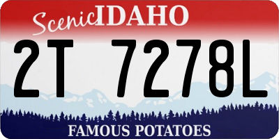 ID license plate 2T7278L