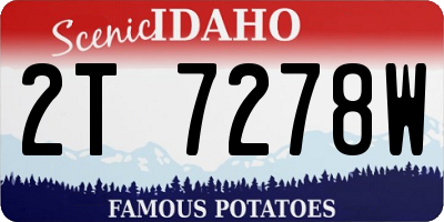 ID license plate 2T7278W