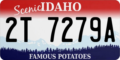 ID license plate 2T7279A