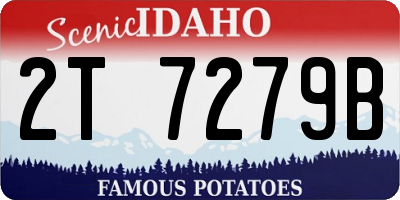 ID license plate 2T7279B