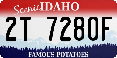ID license plate 2T7280F