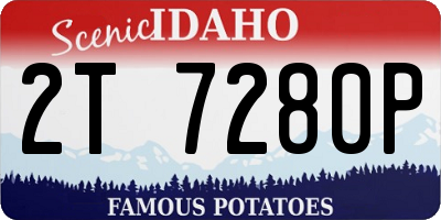 ID license plate 2T7280P