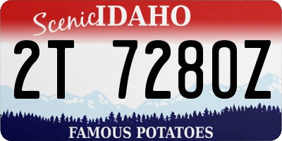 ID license plate 2T7280Z