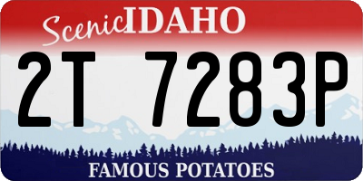 ID license plate 2T7283P