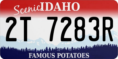 ID license plate 2T7283R