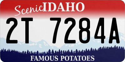 ID license plate 2T7284A