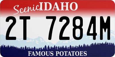 ID license plate 2T7284M