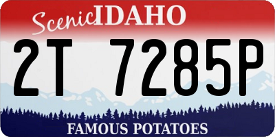 ID license plate 2T7285P