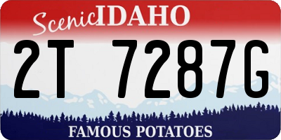 ID license plate 2T7287G