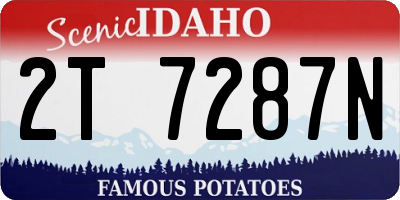 ID license plate 2T7287N