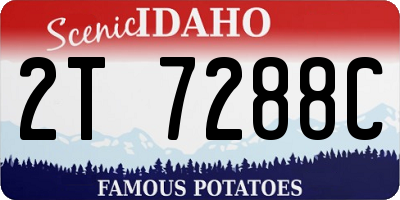 ID license plate 2T7288C