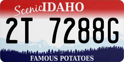 ID license plate 2T7288G
