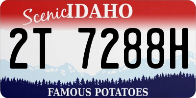 ID license plate 2T7288H
