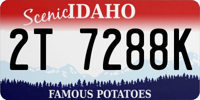 ID license plate 2T7288K