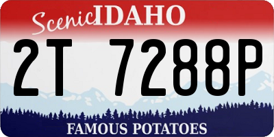 ID license plate 2T7288P