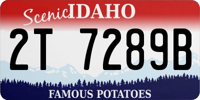 ID license plate 2T7289B