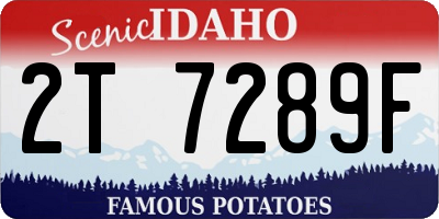 ID license plate 2T7289F