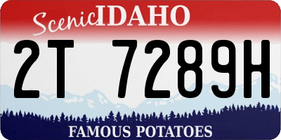 ID license plate 2T7289H