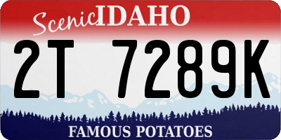 ID license plate 2T7289K