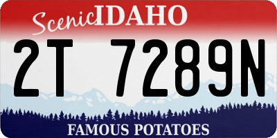 ID license plate 2T7289N