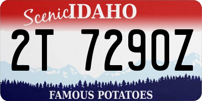 ID license plate 2T7290Z