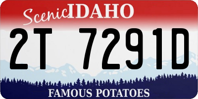 ID license plate 2T7291D